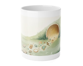 Rabbit Hole Mug: Watercolor Illustration, ADHD Awareness, Neurodivergent Gift