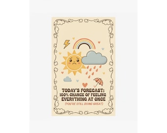 RSD Weather Report ADHD Poster | Rejection Sensitive Dysphoria Gift Print | Neurodivergent Wall Art