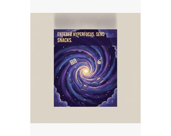 ADHD Desk Mat Hyperfocus Wormhole | Funny Neurodivergent Gift | ADHD Poster Print for Adults