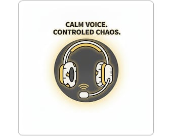 911 Dispatcher Sticker | Calm Voice Controlled Chaos | Telecommunicator Gift | Thin Gold Line Decal