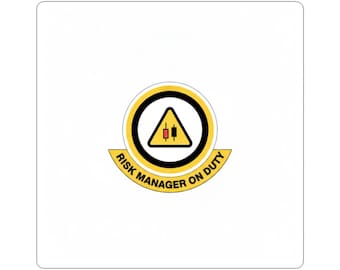 Risk Manager On Duty Sticker | Finance Candlestick Chart Warning Sign