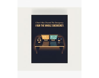 911 Dispatcher Poster | Thin Gold Line Art Print (Digital Download)