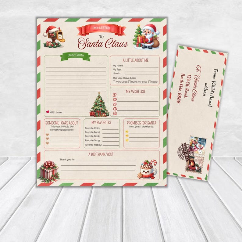 Editable Santa Letter Kit, Nice List Certificate, Christmas Eve ...