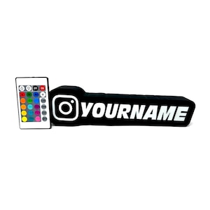 Custom Instagram Username LED Light Sign with Remote Control