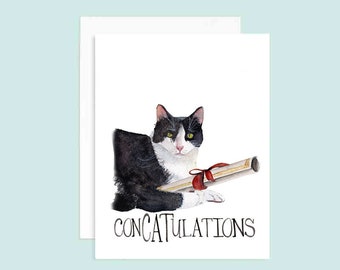 ConCATulations Graduation Card | Cat Puns Card | College Puns | Graduation Puns