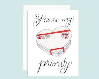 You're my priority | Valentine's Card | Love Letters | XOXO | Love You Card |