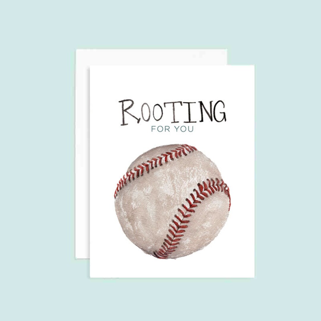 Rooting for You Greeting Card Baseball Card Baseball Puns Encouragement