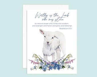Worthy is the Lamb Greeting Card  | Easter Card | Spring Card | Holiday Card |