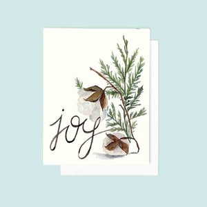 Joy Holiday Card | Watercolor Christmas Card | Joy Cotton Card | Christmas Card | Holiday Cards | Set of Christmas Cards