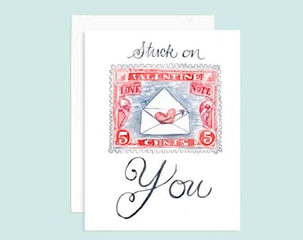 Stuck on You | Valentine's Card | Love Letters | XOXO | Love You Card |