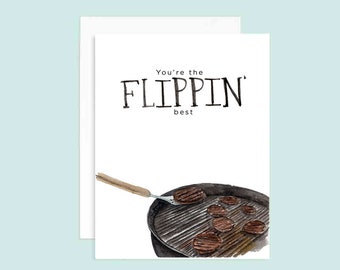 You're the Flippin Best Father's Day Card | Card for Dad | Grilling Puns | Food Puns | Father's Day Puns | Burger Puns