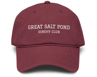 Great Salt Pond Dinghy Club Embroidered Dad Hat, Block Island Boating Hat, Nautical Rhode Island Gift, Sailing Cap