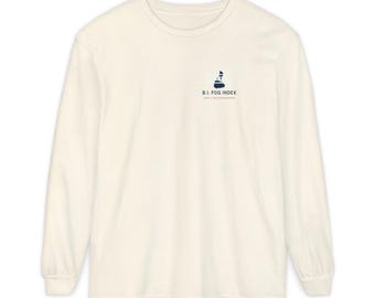 Block Island Fog Index Long Sleeve Shirt, Comfort Colors Garment Dyed, Funny Fog Rhode Island Tee