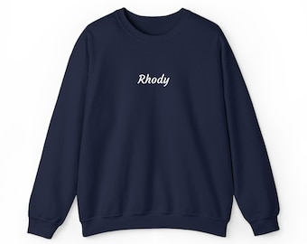 Rhody Sweatshirt, Embroidered Script Crewneck, Rhode Island Pullover, Ocean State Unisex Crew, RI Gift
