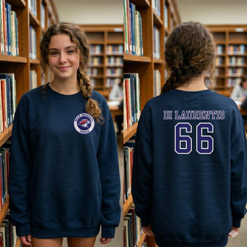 Custom Briar U Hockey Embroidered Sweatshirt, Hockey Romance Quarter-zip Sweatshirt, Off-Campus Apparel, Graham 44 Shirt, Dean Di Laurentis image 2