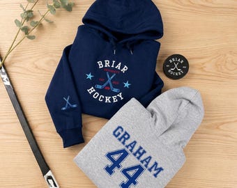 Custom Embroidered Briar Hockey Sweatshirt, Graham 44 Hoodie, Romance Reader Merch, Off-Campus Apparel, Graham 44 Shirt, Dean Di Laurentis