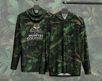 Custom Hunting Camo Hoodie, Personalized Mossy Forest Camouflage Shirt, Hunter Squirrel Hoodie, Long Sleeve Fishing Hoodie, Gift for Hunter,