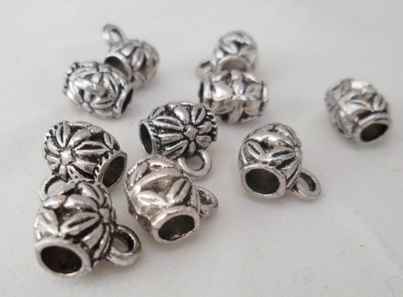 10//30pcs Tibetan Silver Crystal bead beads Connectors Bails Antique Gold 11mm
