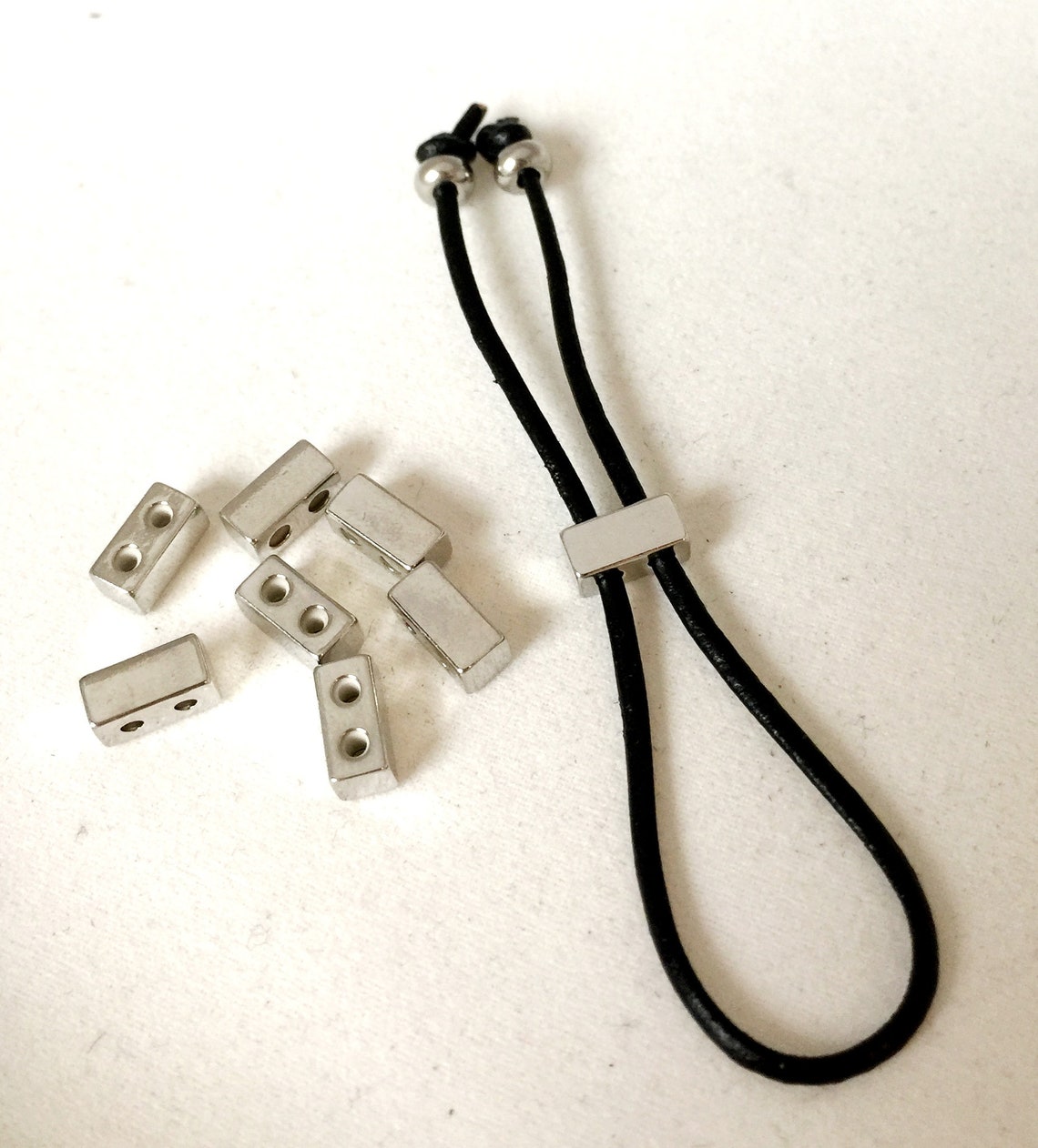 4 Rectangular Copper Silicone Sliders Clasp Beads8 Mm X 4 Mm Etsy