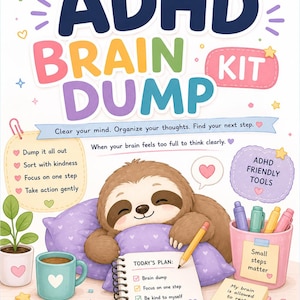 ADHD Brain Dump Kit | Printable Executive Dysfunction Organizer (Digital Download)