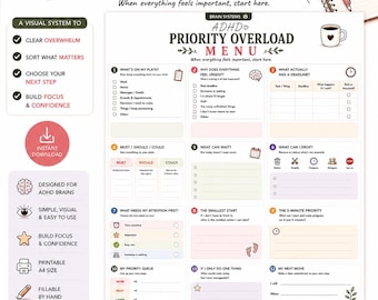 ADHD Priority Overload Menu | Task Prioritization Worksheet (Printable)