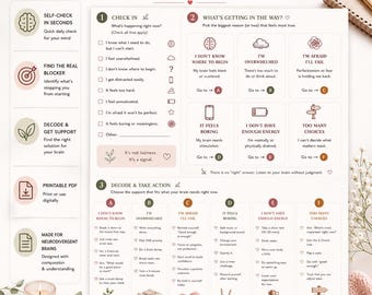 ADHD Executive Dysfunction Decoder Worksheet | Adult ADHD Toolkit (PDF)