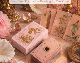 Gold Foil Classic Tarot Deck Set + Free Expert Reading · Rider Waite Cards · Gift Box · Altar Cloth · Guidebook