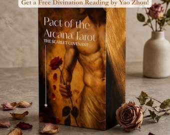 Pact of the Arcana Tarot | The Scarlet Covenant BL Tarot | Romance Fantasy Tarot with Guidebook & Altar Cloth | Dual Protagonist Art Tarot