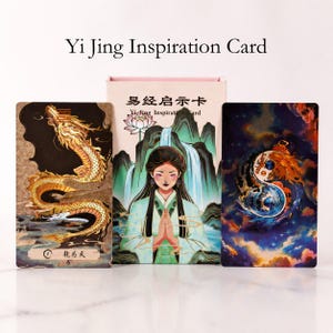 I Ching Oracle Deck 64 Cards | Book of Changes Chinese Hexagram Cards with Guidebook | Yijing Divination Gift Set | Chinese Mythology Art