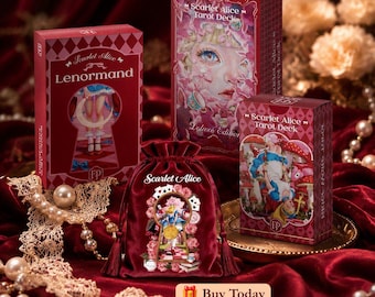 Scarlet Alice Tarot Deck + Free Expert Reading · Deluxe Collector's Edition · Gold Gilded Edges
