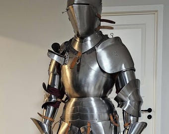 Wearable Medieval Knight Plate Armor Suit – Steel Harness for Reenactment, LARP, Cosplay