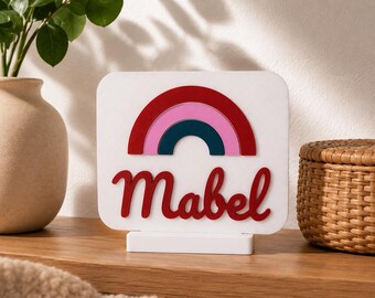 Personalized Boho Rainbow Name Sign for Nursery, Baby Shower Gift