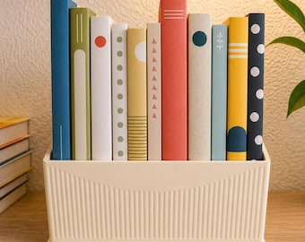 Fluted Book Stand for Nightstand, Desk, Reading Nook Decor, Holds 6-12 Books