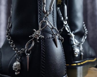 Twisted Iron Relic - Unique Design - Industrial Style Shoe Jewelry, Boots Chains