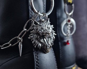 Shoe Jewelry – Howling Eclipse – Unique Design – Gothic Wolf – Boot Accessory – Shoe Jewelry – Goth