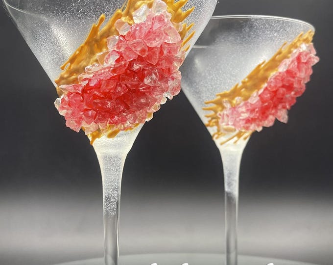 Red geode Martini glasses