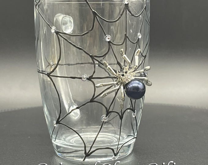 Black spider coffee glass mug