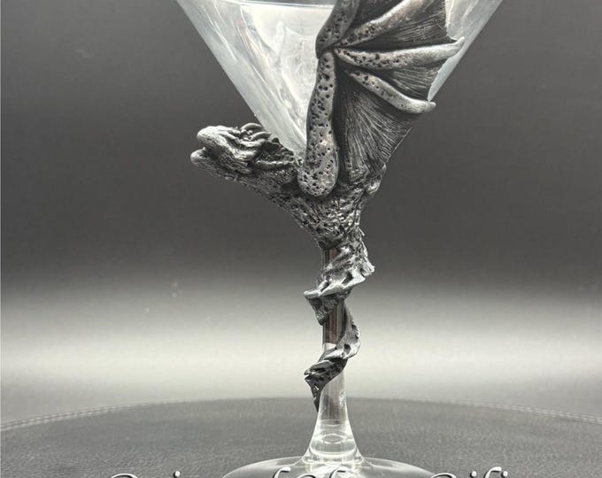 Black Dragon handmade martini cocktail glass House Targaryen