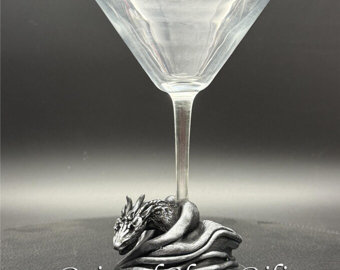 Black Dragon handmade martini cocktail glass House Targaryen
