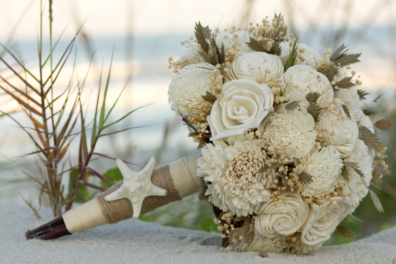 Free Shippingsola Bouquet Beach Inspired Wedding Bouquet Etsy
