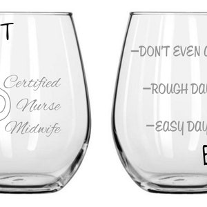 Certified Nurse Midwife CNM Glass FREE Personalization