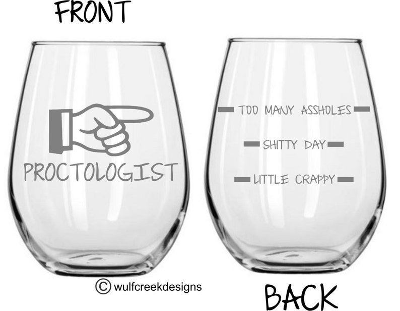 Proctologist Glass with Levels Funny FREE Personalization image 1