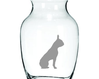 Boston Terrier Vase FREE Personalization up to four words