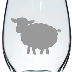 Sheep Glass FREE Personalization, Farm Decor, Sheep Lover Christmas Gift