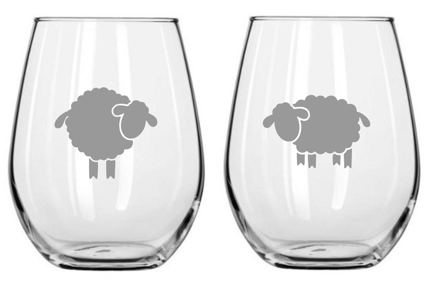 Sheep Glass Set FREE Personalization Etsy