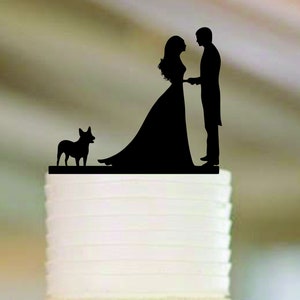 Wedding Cake Topper Couple and Heeler Australian Cattle Dog FREE Personalization Laser Cut