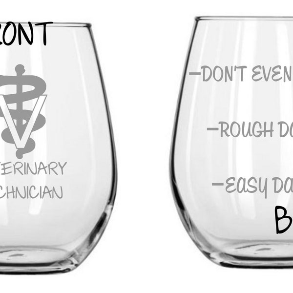 Veterinary Technician Vet Tech Veterinarian Glass   FREE Personalization, Veterinarian Staff Christmas Gift