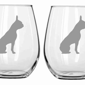 Boston Terrier Glass Boston Terrier Gift, Boston Terrier Mom, Boston Terrier Dad, Dog Breed Glass