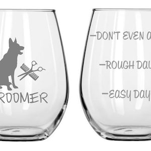 Dog Groomer Glass  FREE Personalization, Pet Dog Groomer Christmas Birthday Gift