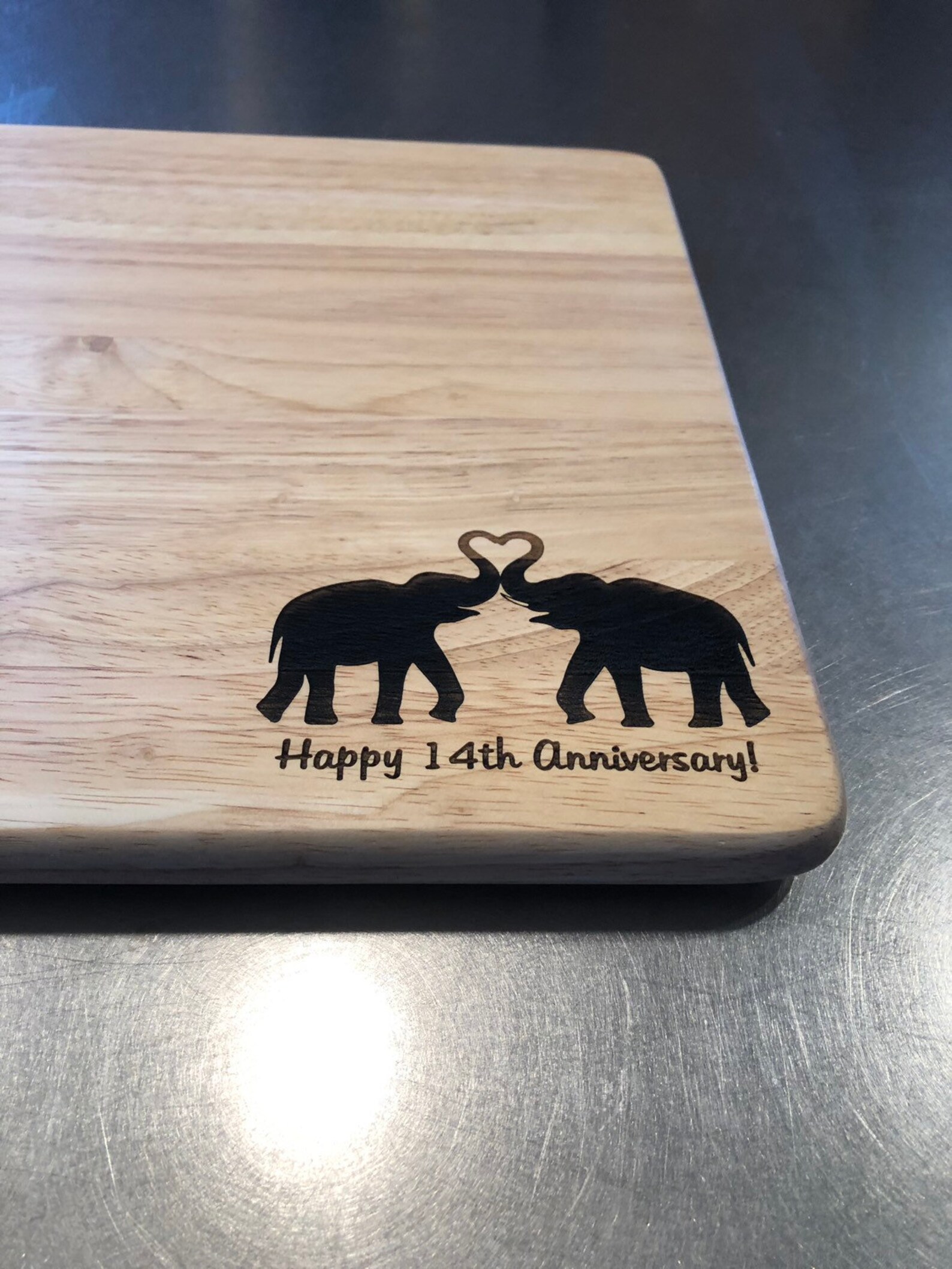 Laser Engraved Personalized Elephant Cutting Board Monogram 14th ...